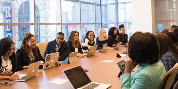 photo of group meeting taking place